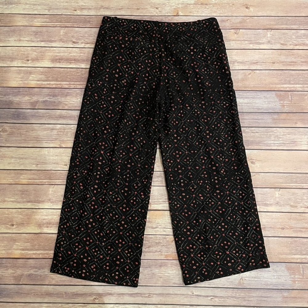 Peruvian Connection Wide Leg Crop Pants Geometric Abstract Pattern - Picture 3 of 10